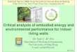 Critical analysis of embodied energy and environmental 