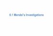 6.1 Mendel’s Investigations