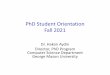 PhD Student Orientation Fall 2021