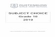 SUBJECT CHOICE Grade 10 2019 - rghs.org.za
