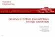 DRIVING SYSTEMS ENGINEERING TRANSFORMATION
