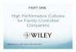 High Performance Cultures for Family-Controlled Companies