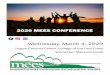 2020 MEES CONFERENCE Wednesday, March 4, 2020