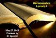 Hermeneutics Lecture I - Grace Valley