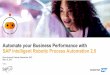 Automate your Business Performance with SAP Intelligent 