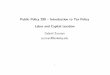 Public Policy 290 { Introduction to Tax Policy Labor and 
