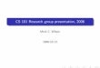 CS 101 Research group presentation, 2006