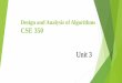 Design and Analysis of Algorithms CSE 350