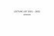 LECTURE LIST 2021 2022