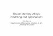 Shape Memory Alloys: modeling and applications - unicas.it
