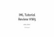 IML Tutorial Review HW5 - ETH Z