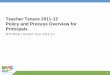Teacher Tenure 2011-12 Policy and Process Overview for 
