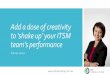 Add a dose of creativity to ‘shake up’ your ITSM team’s 