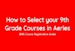 How to Select your 9th Grade Courses in Aeries