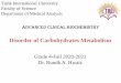 Disorder of Carbohydrates Metabolism - TIU