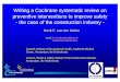 Writing a Cochrane systematic review on preventive 