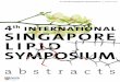 4thinternationalinternational SINGAPORE LIPID SYMPOSIUM
