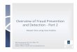 Overview of Fraud Prevention and Detection ‐Part 2