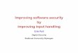 Improving software security by improving input handling