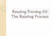 Reading Training #3: The Reading Process