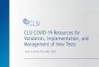 CLSI COVID-19 Resources for Validation, Implementation 
