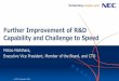 Further Improvement of R&D Capability and Challenge to Speed