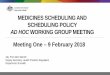Medicines scheduling and scheduling policy ad hoc working 