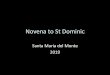 Novena to St Dominic - Santa Sabina College