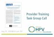 Provider Training Task Group Call - HPV Roundtable