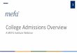 College Admissions Overview - MEFA