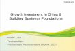 Growth Investment in China & Building Business Foundations