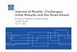 Internet of Reality: Challenges, Initial Results and the 