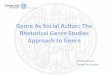 Genre As Social Ac.on: The Rhetorical Genre Studies 