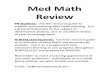 Med Math Review - Manhattan Area Technical College