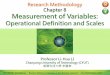 Research Methodology Chapter 8 Measurement of Variables