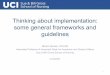 Thinking about implementation: some general frameworks and 