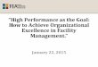“High Performance as the Goal: How to Achieve 
