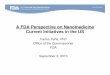 A FDA Perspective on Nanomedicine Current Initiatives in 