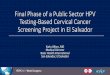 Final Phase of a Public Sector HPV Testing-Based Cervical 