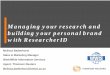 Managing your research and building your personal brand 