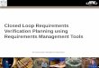 Closed Loop Requirements Verification Planning using 
