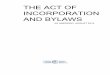 THE ACT OF INCORPORATION AND BYLAWS - CMA