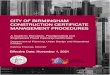 CITY OF BIRMINGHAM CONSTRUCTION CERTIFICATE …