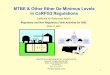 MTBE and Other Ether De Minimus Levels in CaRFG3 Regulations