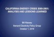 CALIFORNIA ENERGY CRISIS 2000-2001: ANALYSIS AND …