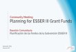 Community Meeting Planning for ESSER III Grant Funds