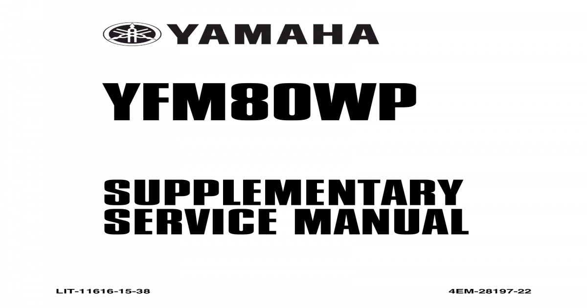 Yamaha Badger-Raptor 80 Service Manual