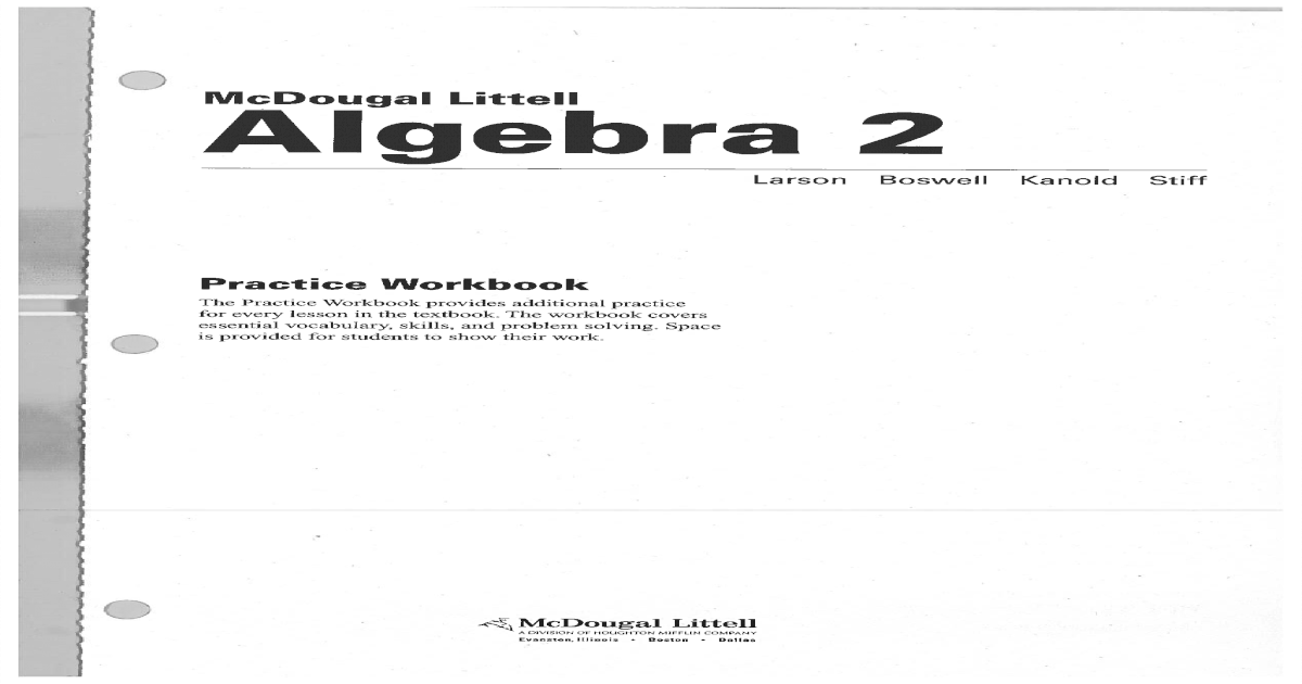 algebra 2 homework practice workbook answers
