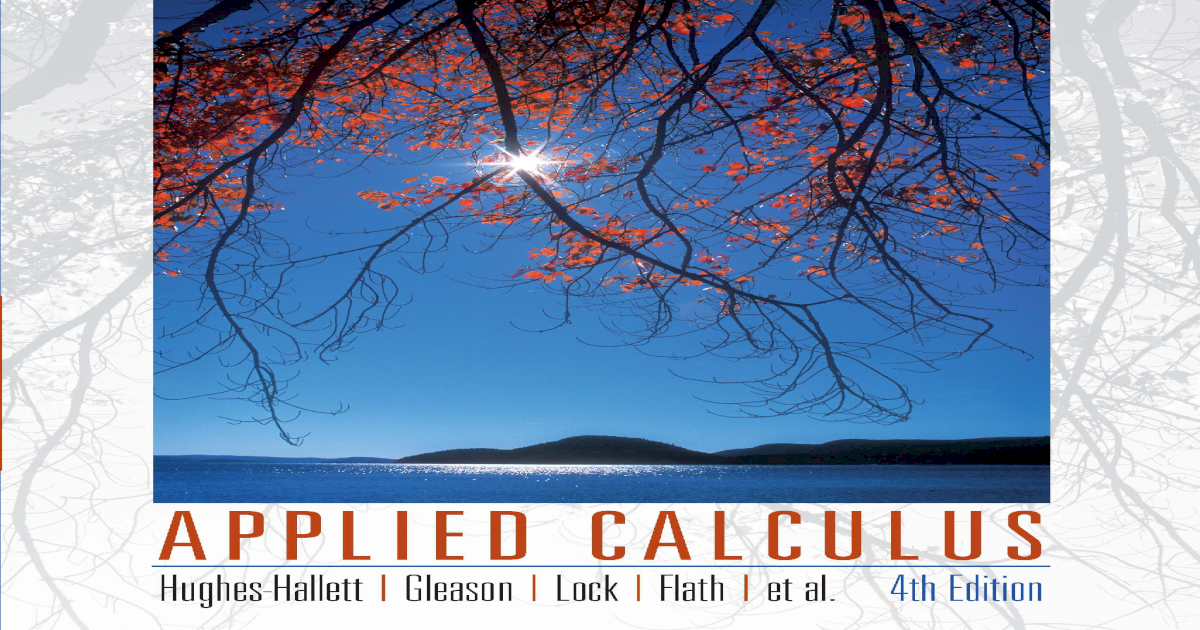 Applied Calculus (4th edition)